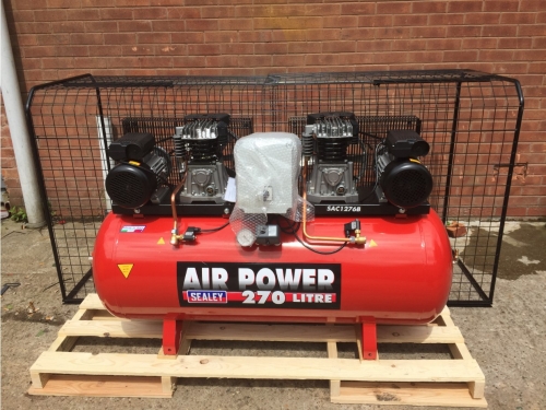 Large air compressor cage